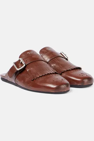 Prada Mules Shuffle in pelle con frange