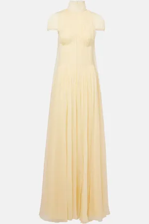 Alexander McQueen Abito lungo in chiffon di seta