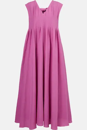 Max Mara Abito lungo Piega in ramia e cotone