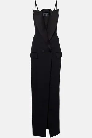 Balmain Abito lungo in lana grain de poudre