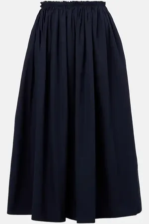 GABRIELA HEARST Gonna midi Chiara in popeline di cotone