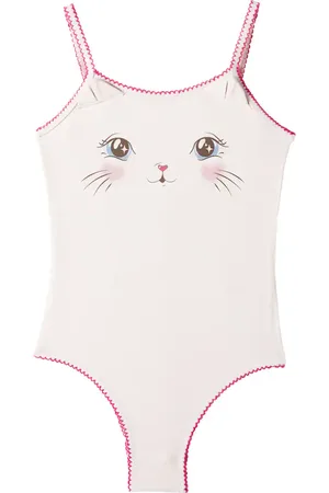 Konges Sløjd Konges Sløjd Costume intero Kitty con stampa e fiocco