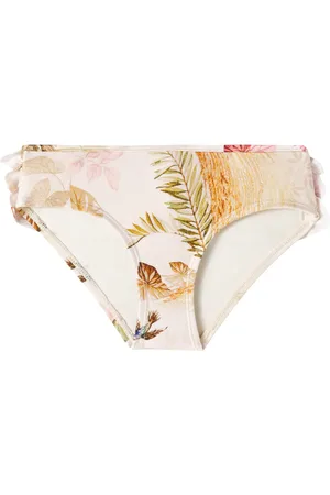 ZIMMERMANN Slip bikini Rhiannon a fiori con volant