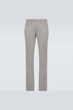 BRIONI Pantaloni tapered Asolo in flanella di lana