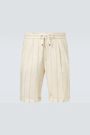 Brunello Cucinelli Bermuda in lana e cotone a righe