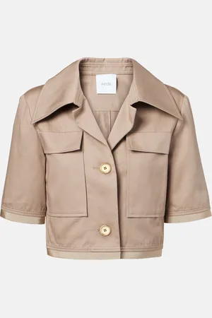 Patou Giacca cropped in gabardine di cotone