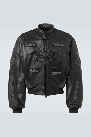 Balenciaga Giacca biker Round in pelle