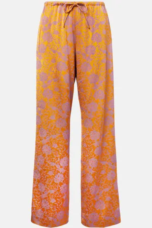 DRIES VAN NOTEN Pantaloni a gamba larga in jacquard