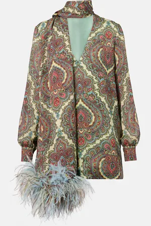 VALENTINO Blusa Voyage Imaginaire in georgette di seta