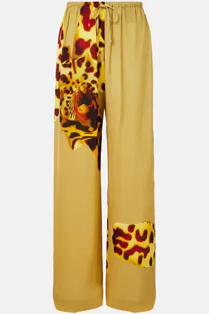 DRIES VAN NOTEN Pantaloni a gamba larga con stampa