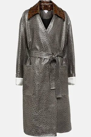 Bottega Veneta Cappotto in pelle con stampa