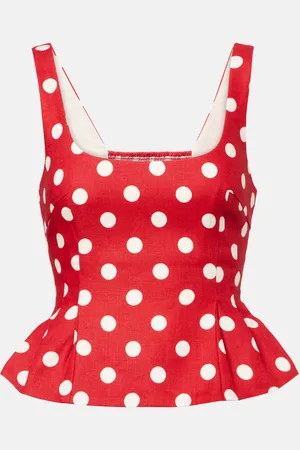 POSSE Top Rosalie in lino a pois