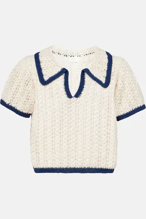 ANNA KOSTUROVA Polo Coastal in crochet di cotone