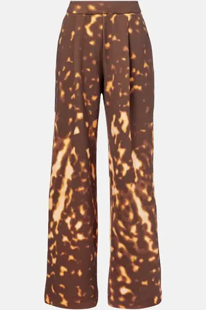 DRIES VAN NOTEN Pantaloni a gamba larga in cotone con stampa