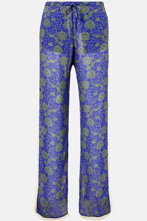 DRIES VAN NOTEN Pantaloni regular in jacquard con stampa floreale