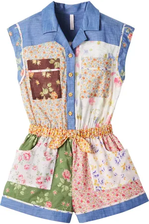ZIMMERMANN Tuta corta Lucky in cotone floreale