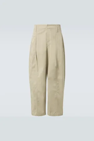 LEMAIRE Pantaloni tapered Maxi Pleated in twill di cotone