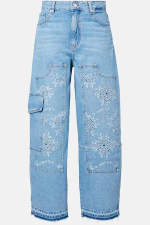 Ganni Jeans barrel con sangallo