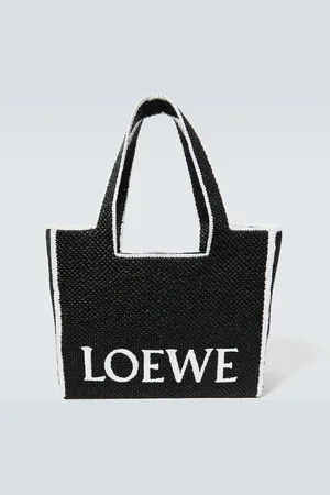 Loewe Borsa Large in rafia con logo