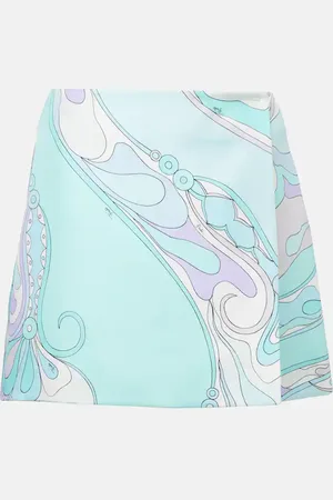 Puccini Minigonna Orchidee in twill di seta