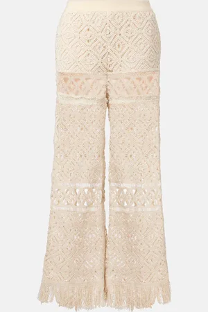 La DoubleJ Pantaloni a palazzo Lacey in cotone macramé