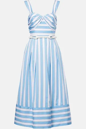 Rebecca Vallance Abito midi Nilah in cotone a righe