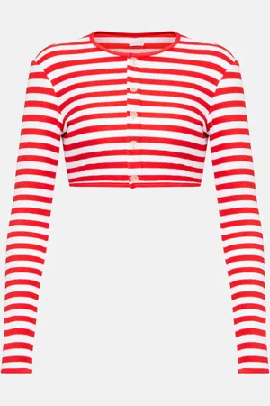 Jade Swim Cardigan cropped a righe