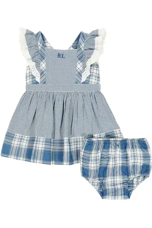 Ralph Lauren Baby - Set di abito e culottes in cotone a quadri