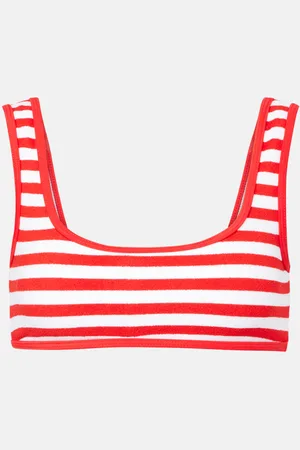 Jade Swim Top bikini Rounded Edges a righe