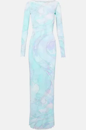 Puccini Abito lungo Orchidee in tulle