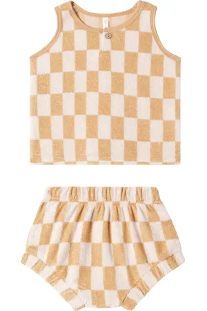 Rylee + Cru Baby - Top e shorts in spugna a quadri