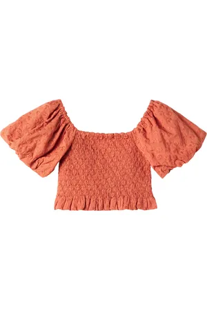 Rylee + Cru Top Trixie in cotone arricciato