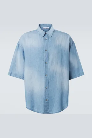 Acne Studios Camicia in cotone e lino con logo