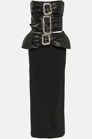 Jean Paul Gaultier Abito lungo bustier con pelle