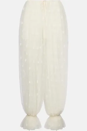 Chloé Chloé Pantaloni a gamba larga in pizzo di seta con ricamo