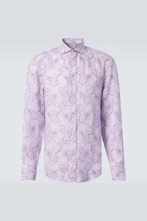 Brunello Cucinelli Camicia in lino con stampa