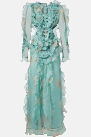 ZIMMERMANN Abito lungo Illuminate in organza di seta
