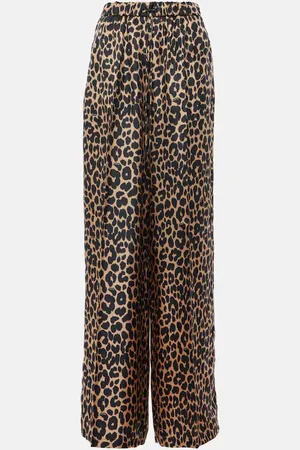 Max Mara Pantaloni a gamba larga in seta con stampa