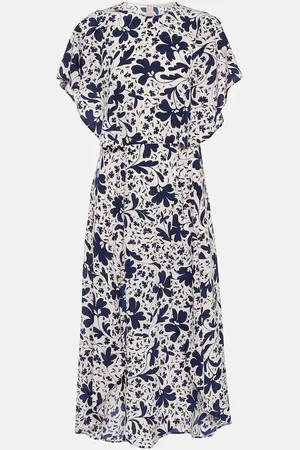 Stella McCartney Abito midi in seta con stampa floreale