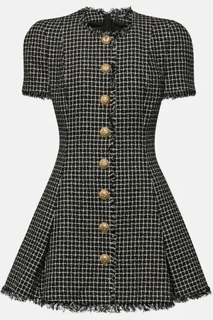 Balmain Miniabito in tweed di misto cotone