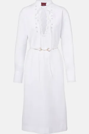 Gucci Abito midi Horsebit in popeline di cotone