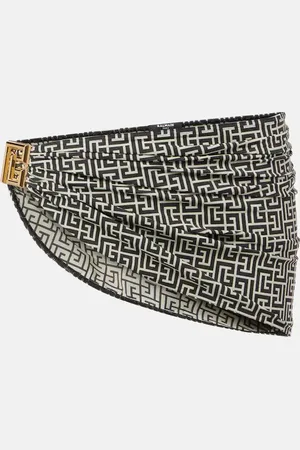 Balmain Copricostume drappeggiato con monogramma