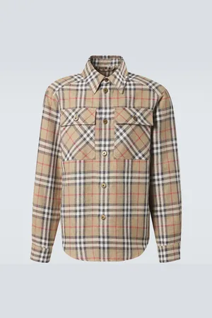 Burberry Camicia in cotone e lino Check