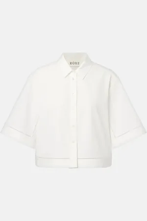 Rohe Róhe Camicia in popeline di cotone con ricamo