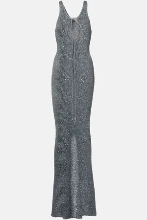 Bananhot Abito lungo Jules in maglia con paillettes
