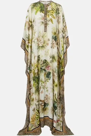 Elie saab Caftano Savannah in chiffon con stampa