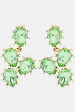 Oscar de la Renta Orecchini pendenti Cactus con cristalli