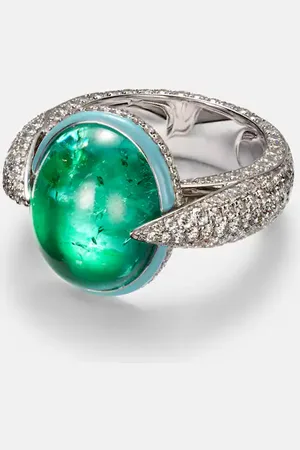 Kamyen Anello in oro 18kt con smeraldi e diamanti
