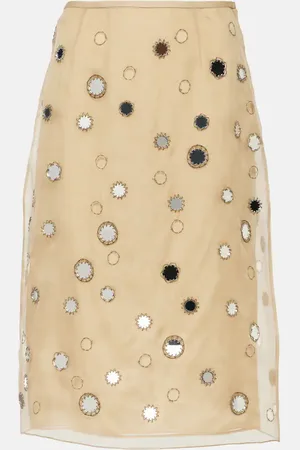 Prada Gonna midi in organza di seta