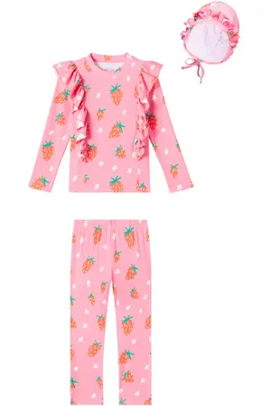 Jelly Mallow Costume e cuffia Strawberry con volant